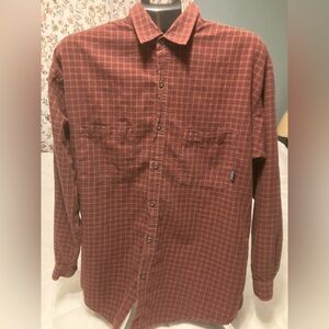Patagonia Organic Cotton Plaid Button Up Shirt Men’s Large Brown Long Sleeve